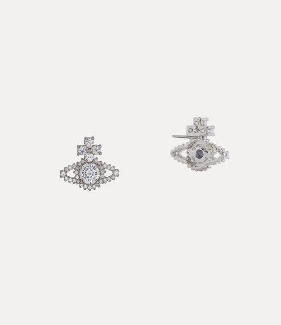 Vivienne Westwood Valentina Orb Earrings in PLATINUM/WHITE CZ